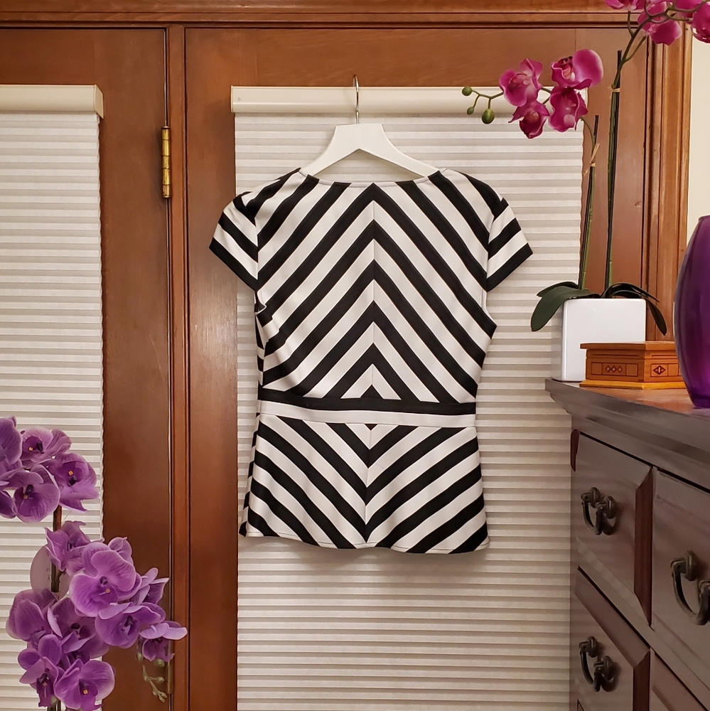 Ann Taylor Striped V-neck Top - Picture 2 of 2